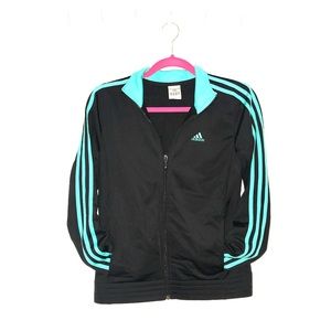 Adidas Black and Teal Jacket